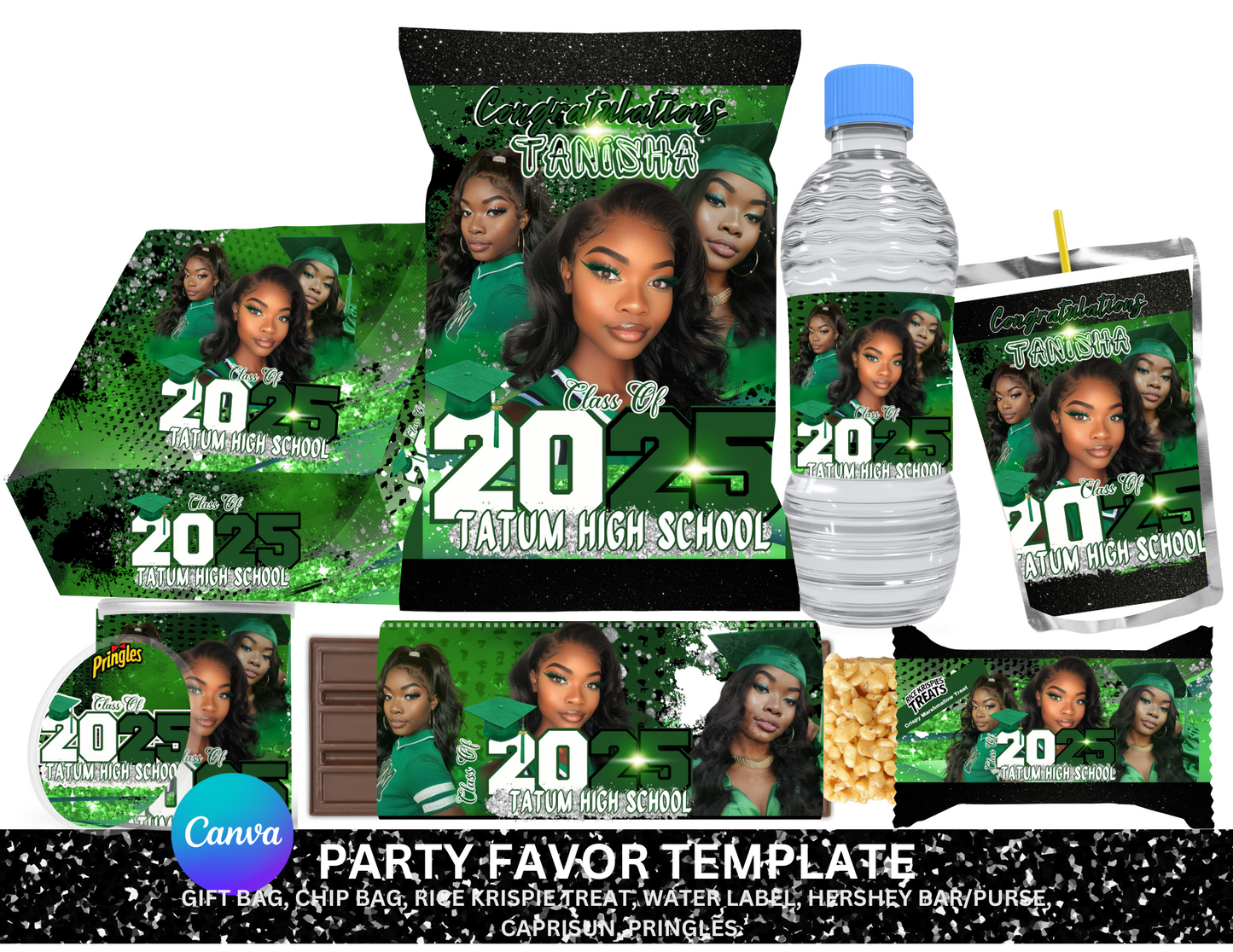 Class of 2025 Editable Graduation Party Favor Templates