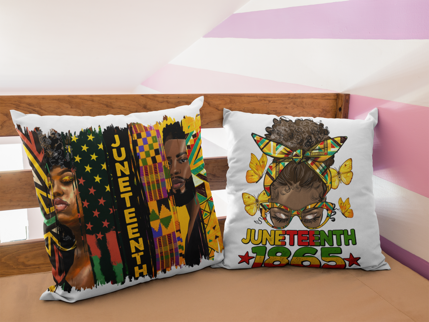 "Juneteenth Heritage Throw Pillow – Celebrate Freedom with African-Inspired Home Décor"