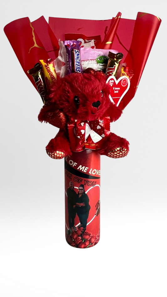 Custom Sweetheart Teddy Candy Bouquet Tumbler