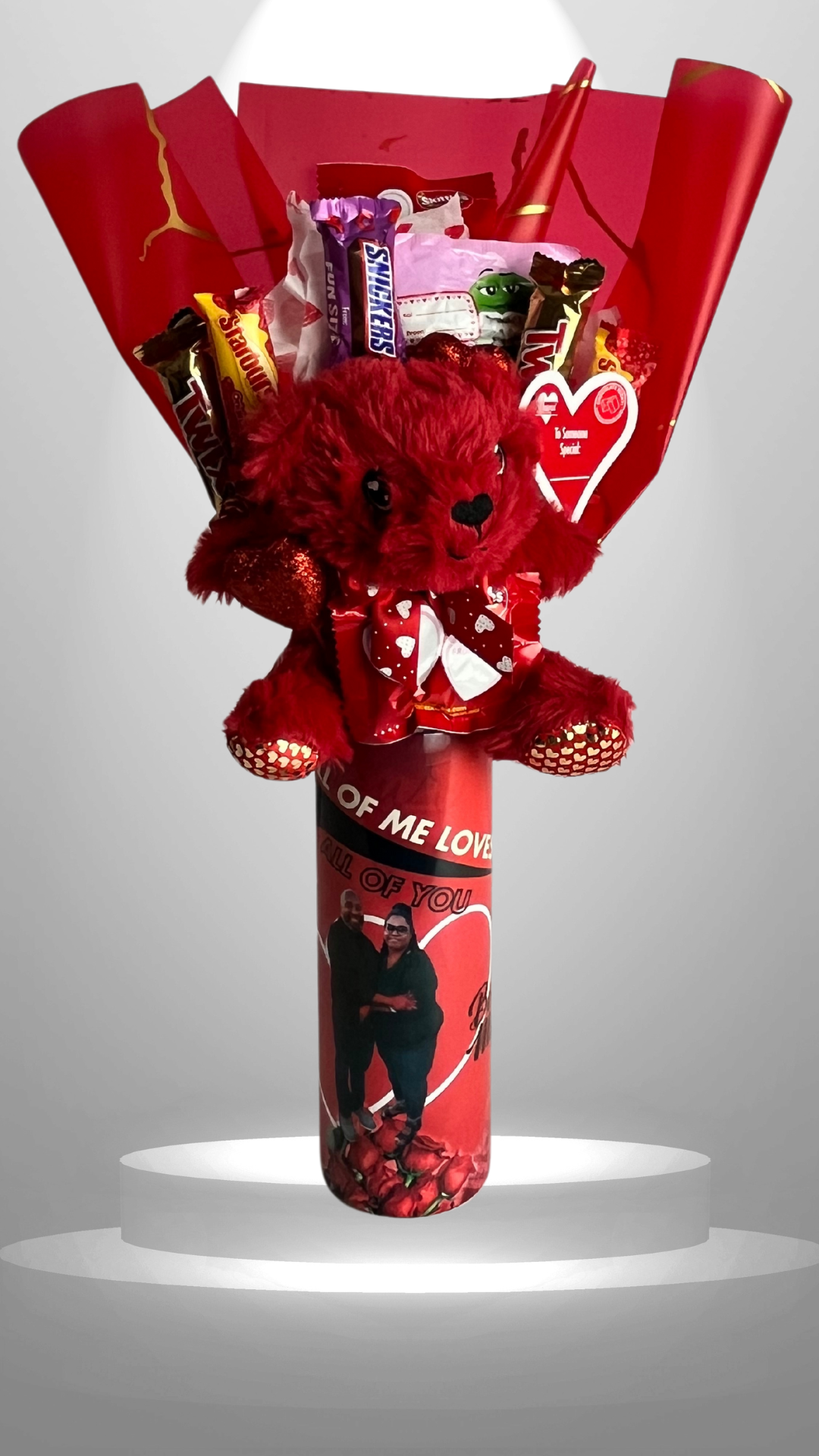Custom Sweetheart Teddy Candy Bouquet Tumbler