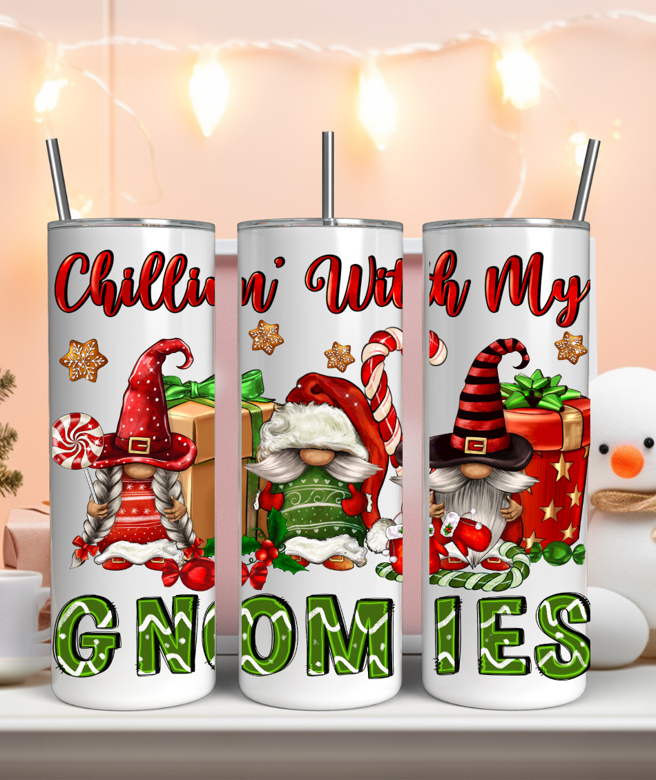 Gnomes "Chillin With My Gnomies" Tumbler