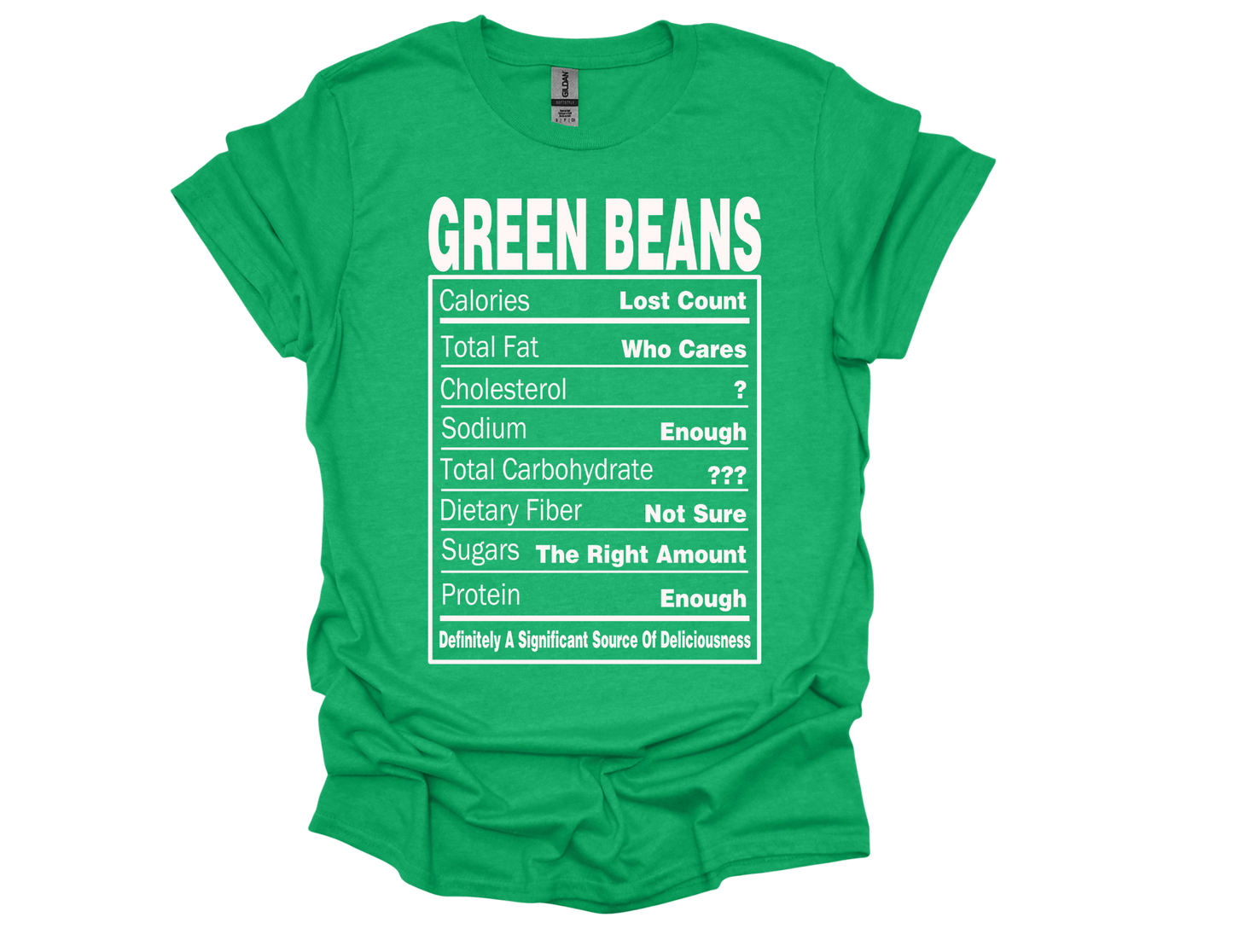 "Green Beans" Nutrition Facts Funny T-Shirt