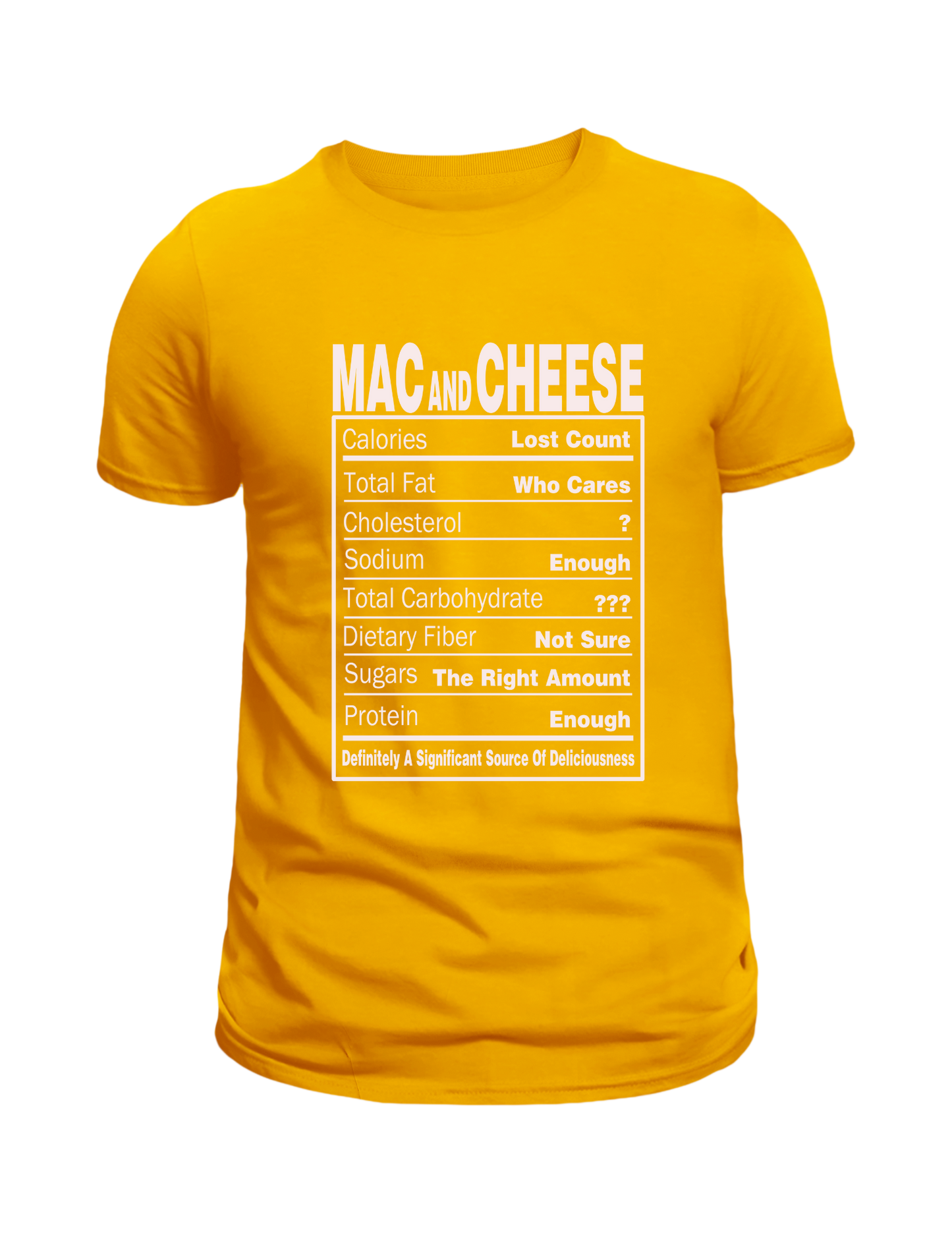 "Mac and Cheese Nutrition Facts T-Shirt - Funny Comfort Food Tee"