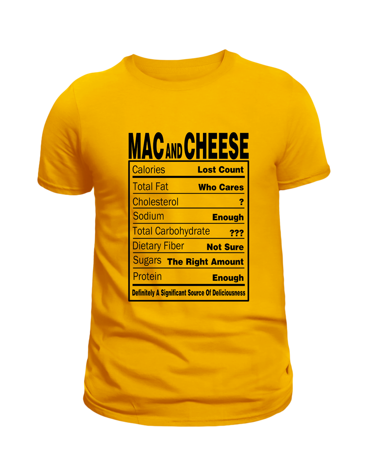 "Mac and Cheese Nutrition Facts T-Shirt - Funny Comfort Food Tee"