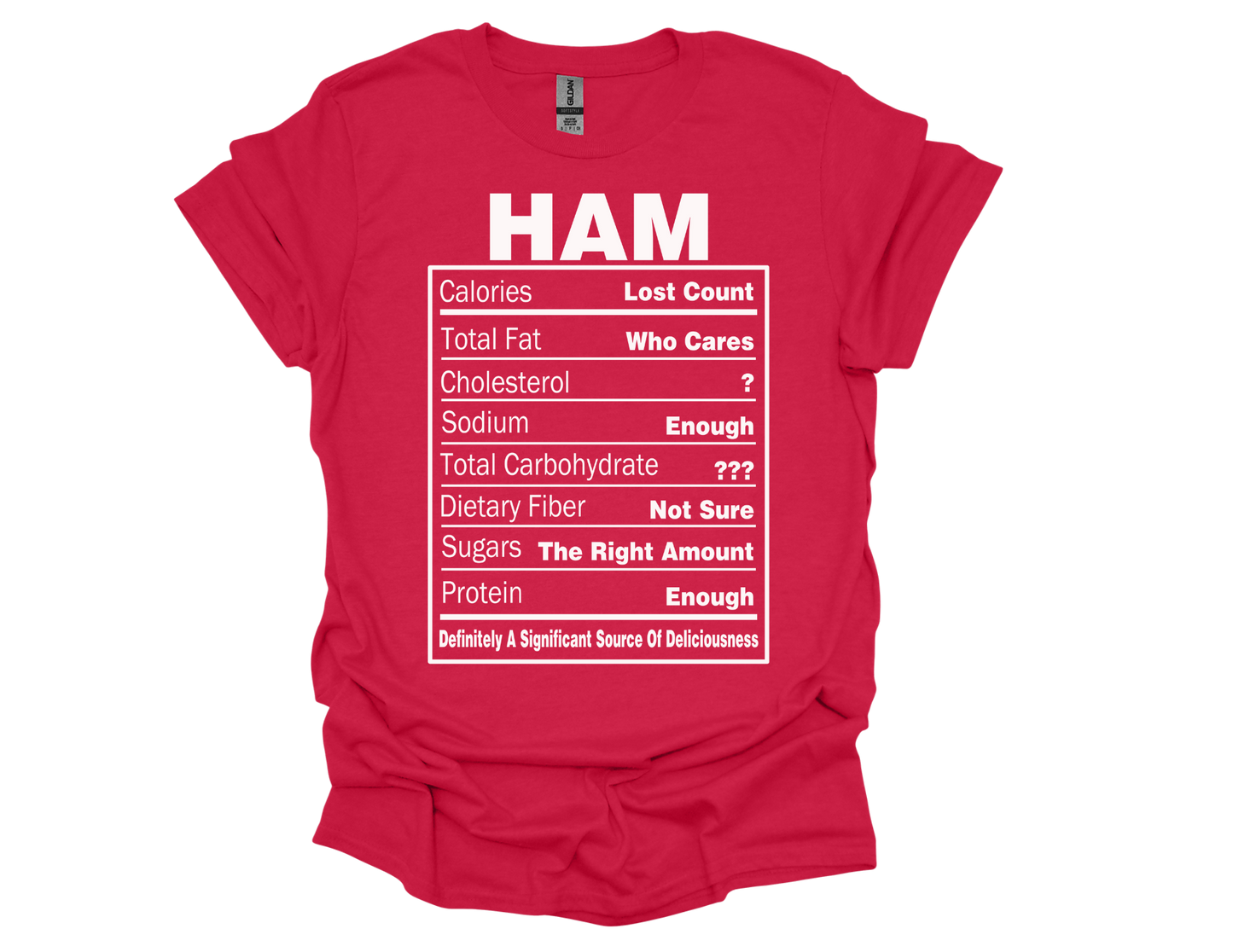 "HAM" Nutrition Facts Funny T-Shirt