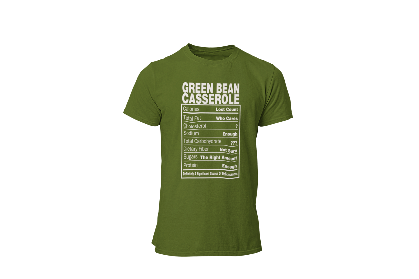 Green Bean Casserole Nutrition Facts T-Shirt - Funny Holiday Side Dish Tee