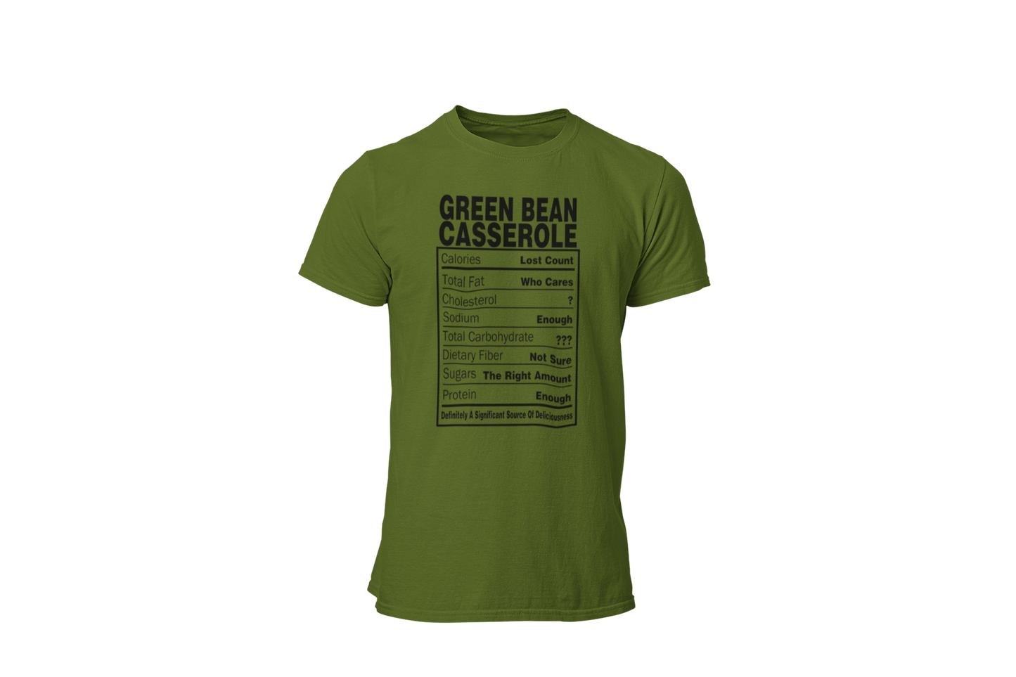 Green Bean Casserole Nutrition Facts T-Shirt - Funny Holiday Side Dish Tee