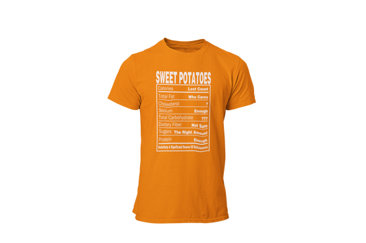 Sweet Potatoes Nutrition Facts T-Shirt - Funny Soul Food Lover Tee