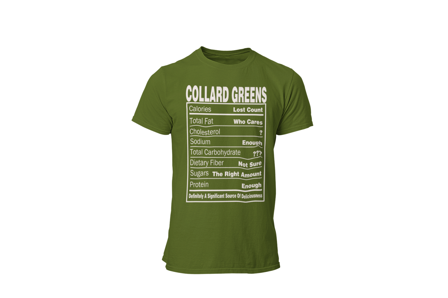 Collard Greens Nutrition Facts T-Shirt - Funny Food Lover Tee