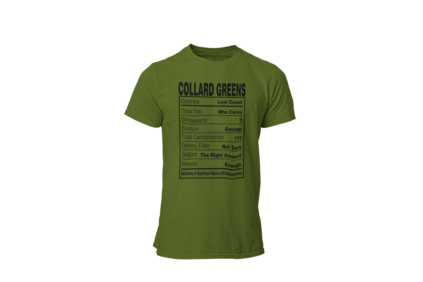 Collard Greens Nutrition Facts T-Shirt - Funny Food Lover Tee