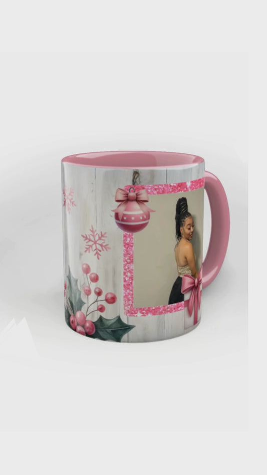 Pretty in Pink Holiday Mug