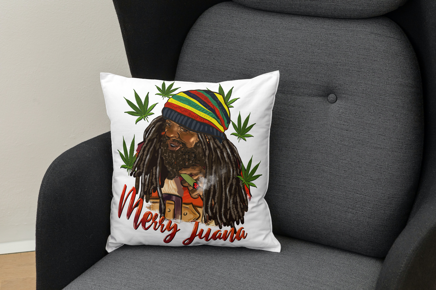 Merry Juana Throw Pillow