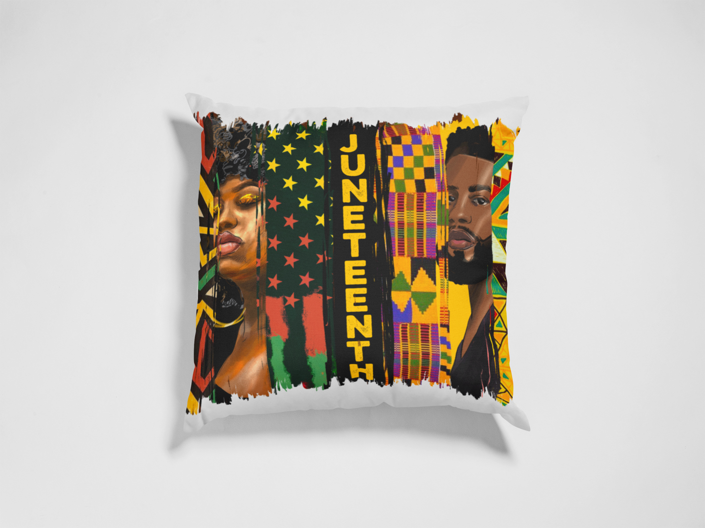 "Juneteenth Heritage Throw Pillow – Celebrate Freedom with African-Inspired Home Décor"